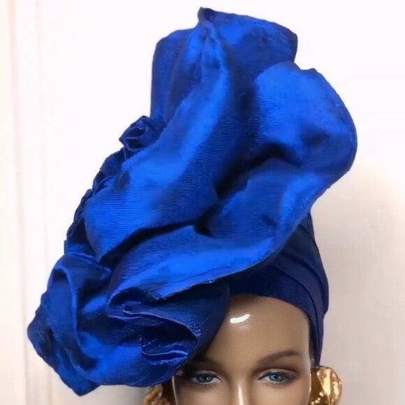 Giant Rose Metallic Aso-oke AUTO GELE Made in Nigeria - Picture 4 of 14